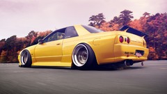 Cars yellow cars Nissan Skyline R32 GT-R Nissan Skyline R32