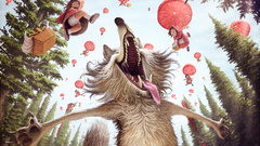 Cartoon wolf funny Little