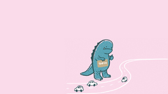 Cartoons minimalistic Godzilla