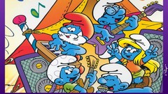 Cartoons The Smurfs Musical Instruments Papa Smurf Smurfette