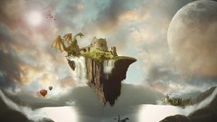 Castles drake sacred fantasy art fictional landscapes