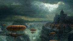 Castles steampunk fantasy art