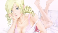 Catherine blue eyes bra cleavage underwear panties twintails 