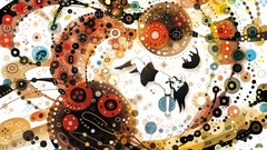 Cats Anime nap circles shapes falling anime girls seifuku