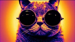 cats digital toning glasses digital art Simple Background