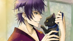 Cats samurai kimono gintama Japanese clothes Shinsuke Takasugi