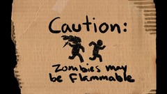 Caution warning cardboard zombies minimalistic