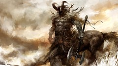 Centurion guild wars 2 centaur artwork fantasy art Kekai Kotaki