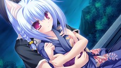 Cgi nekomimi kimono blue