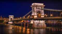 chain bridge hungary Bridge budapest architecture lantern night