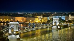 chain bridge hungary Bridge budapest architecture river water