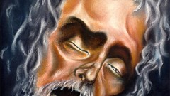 Chalk artwork self-portrait