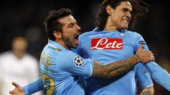 Champions League soccer Napoli edinson cavani ezequiel lavezzi