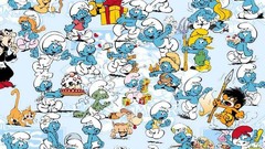 Characters cartoons The Smurfs drawings Papa Smurf Smurfette