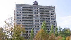 Chernobyl apocalyptic zone ( Pripyat buildings Ukraine 