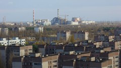 Chernobyl apocalyptic zone ( Pripyat buildings Ukraine 