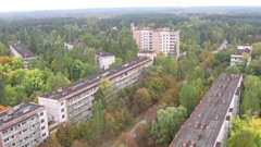 Chernobyl apocalyptic zone ( Pripyat buildings Ukraine 