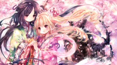 Cherry blossoms Japanese clothes