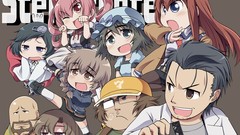 Chibi anime girls makise kurisu steins gate shiina mayuri okabe 