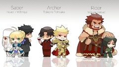 Chibi saber fate zero irisviel von einzbern emiya kiritsugu 