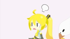 Chibi vocaloid akita neru Simple Background detached sleeves 