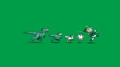 Chickens Dinosaurs funny green background link the legend of 