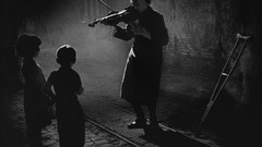 Children violins streets old woman grayscale Pedro Luis Raota