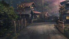Children Who Chase Lost Voices artwork Japan road drawing Anime