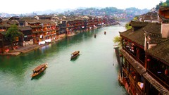 China cities rivers rainbow bridge cityscapes fenghuang