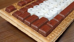 Chocolate cookies keyboards marshmallow