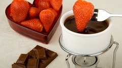 Chocolate food strawberries forks