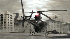 Chopper rooftops Helicopters outdoors
