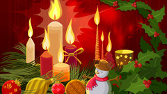 Christmas Art Candles snowman