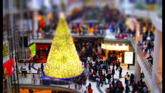 Christmas shopping tilt-shift