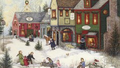 Christmas snow yule log