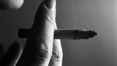 Cigarette smoke black white