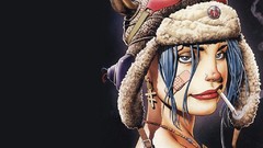 Cigarettes blue hair tank girl
