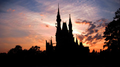 Cinderella castle at dusk