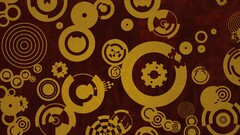 circle clockworks red yellow digital art