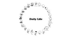 Circles schematic white background