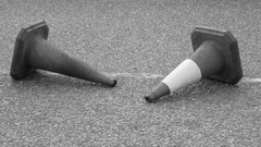 Cities grayscale traffic cones carlisle