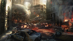 Cities ruins superman artwork