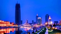 City Lights cities cityscapes tianjin