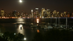 City moon Manhattan full Docks Stadt
