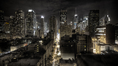 City night dark lights Art cityscape 2560x1600 photoshopped