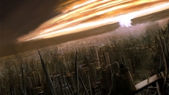 City skyline atomic bomb