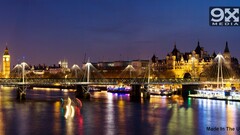cityscape City Bridge night London River Thames river uk lights