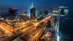 cityscape City interchange China long exposure traffic road