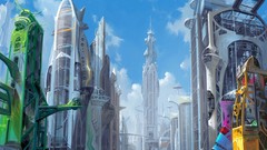 Cityscapes artwork futuristic Jaecheol Park