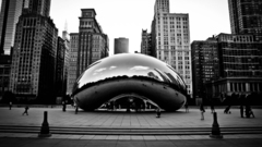 Cityscapes Chicago buildings monochrome